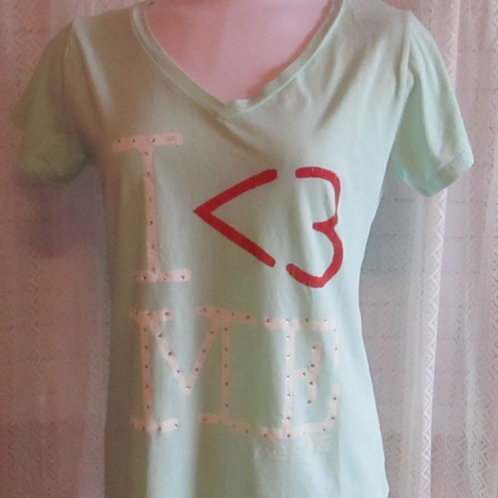 Miss Me Turquoise 'I <3 Me' Tee - Picture 2 of 4